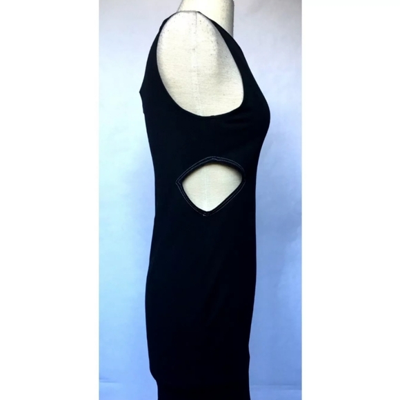 Zara Black Cutout Sleeveless Mini Dress Size M - Picture 3 of 5